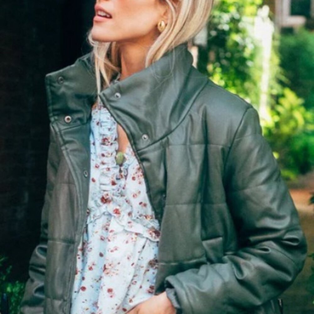 Pomander Place Olive Leather Ralph Jacket XS